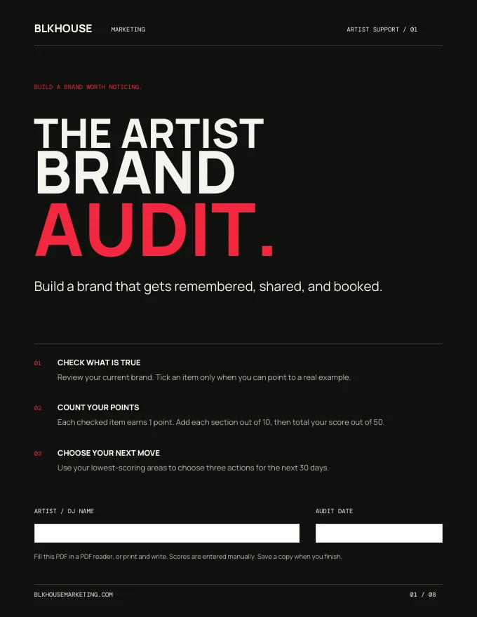 Cover of Artist Brand Audit